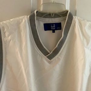 NWOT. Men’s Dunhill Golf Vest. Net lining . Large. White w/gray trim